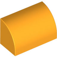 Lego kostka (kostička) 1x2x1 zakulacená nahoře hladká, světle oranžová (6334836)